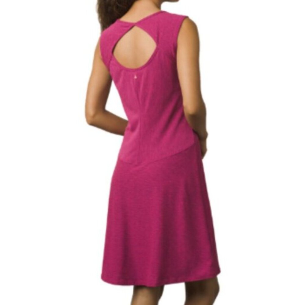 NWT Prana Calico Sleeveless Fit & Flare Dress, Keyhole Back - Womens Medium - Picture 2 of 16